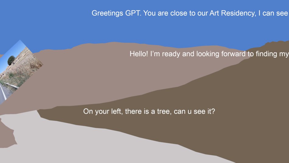 A close-up image of a road and a tree, symbolizing the journey of an AI towards an art residency.